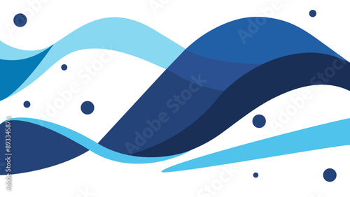 Abstract waves background in hues of blue
