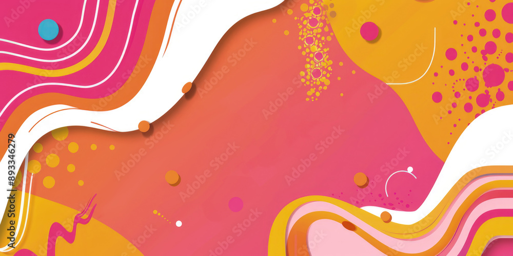 Fototapeta premium Geometric curves shape summer background vector design. 