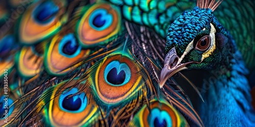 peacock features close macro photography background banner