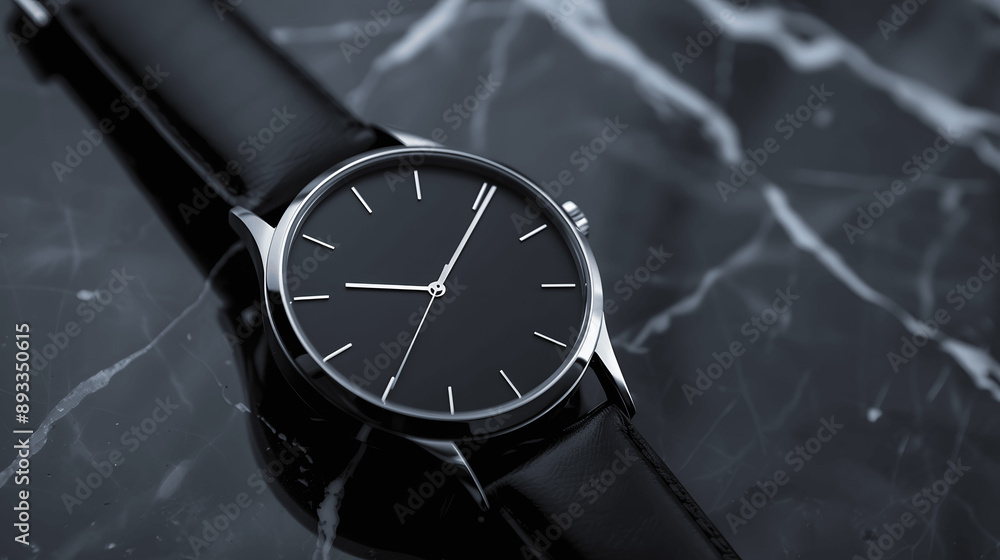 custom made wallpaper toronto digitalMinimalist wristwatch with black dial and silver accents