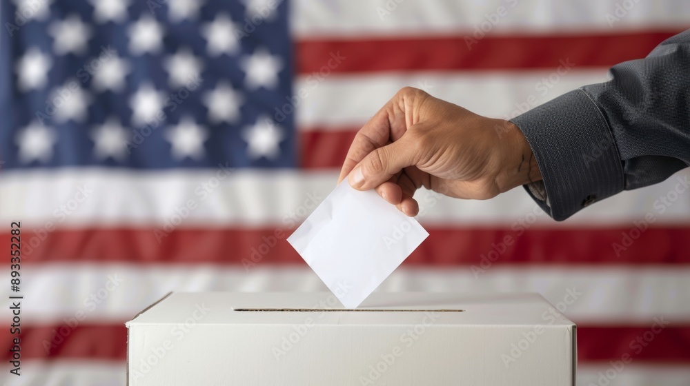 Democracy in Action: Voting Hand Deposits Ballot box Democracy in Action: Voting Hand Deposits Ballot box