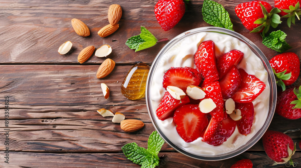 Healthy Snack with Strawberries and Nuts Healthy Snack with Strawberries and Nuts