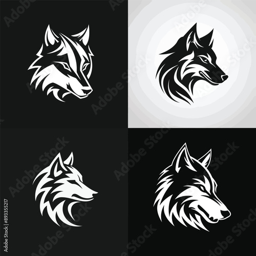 Abstract wolf head logo design vector illustration