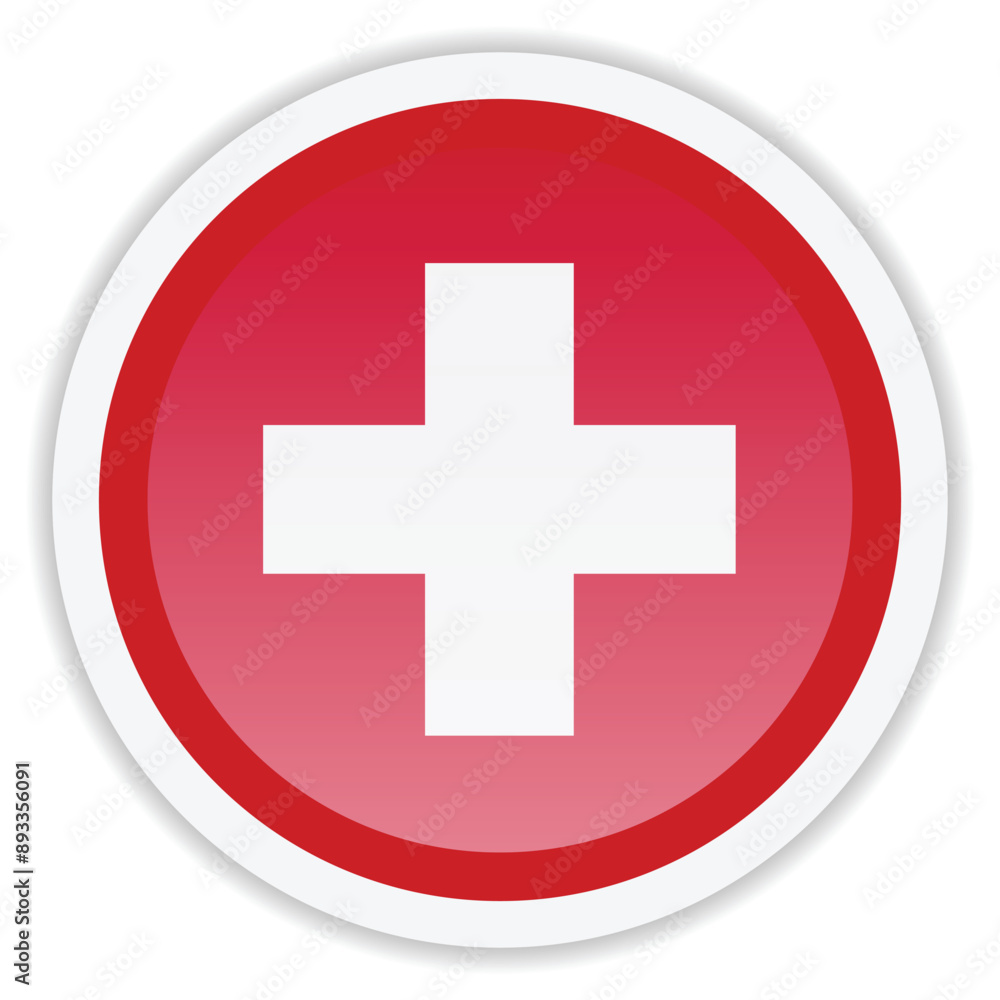 Switzerland glossy flag icon on white background. Round vector icon with shadow underneath. Best for mobile apps, UI and web design Switzerland glossy flag icon on white background. Round vector icon with shadow underneath. Best for mobile apps, UI and web design