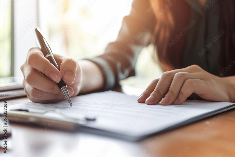 Sales giving customer signing sales contract Sales giving customer signing sales contract