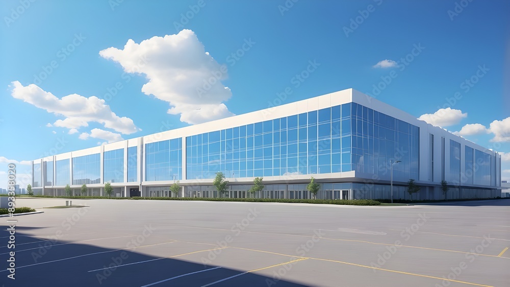 custom made wallpaper toronto digitalA blue sky with an AI-generated logistics complex, warehouse, or enormous retail store. Thus, AI-generated content is unrelated to any actual entity. Building in new condition, with a clear blue sky.