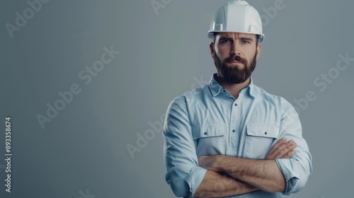 The engineer with hardhat photo