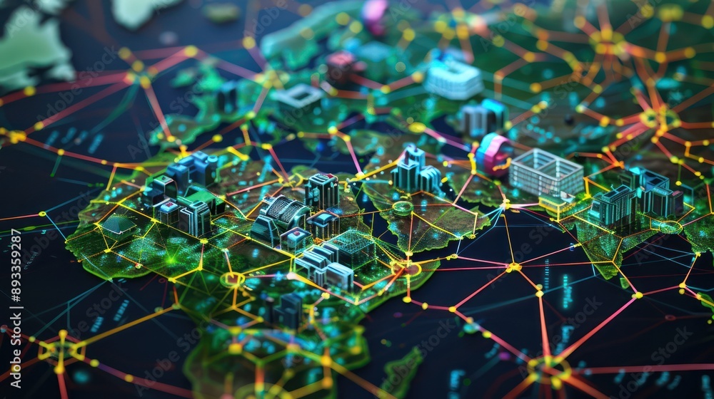 complex network diagram illustrating a corporate treasury's interdependencies with global banking institutions, visualized as interconnected nodes complex network diagram illustrating a corporate treasury's interdependencies with global banking institutions, visualized as interconnected nodes