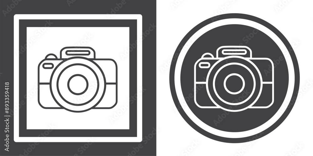 Vector. Camera symbol. Black and white icon symbol design in flat. Vector. Camera symbol. Black and white icon symbol design in flat.