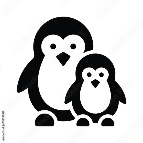 Have a look at creatively crafted father penguin icon, premium vector
