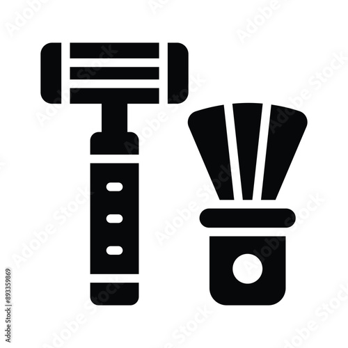 Shaving accessory icon design isolated on white background