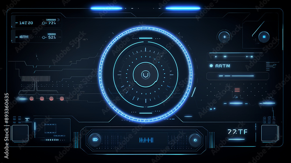 Modern HUD Interface with Display Elements Modern HUD Interface with Display Elements