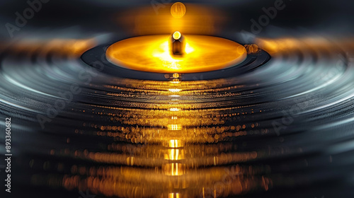 a vinyl golden and black record closeup, Golden Record Awards ceremony poster