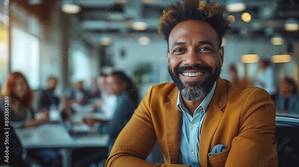 Fototapeta premium Smiling Businessman Sitting In An Office