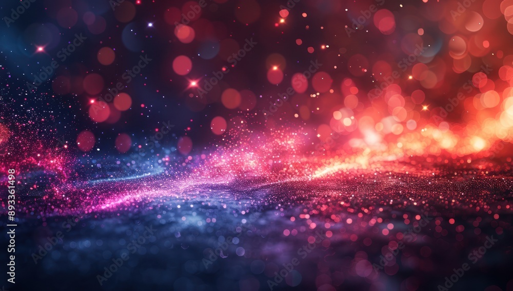 Fototapeta premium Sparkling Red and Blue Abstract Background