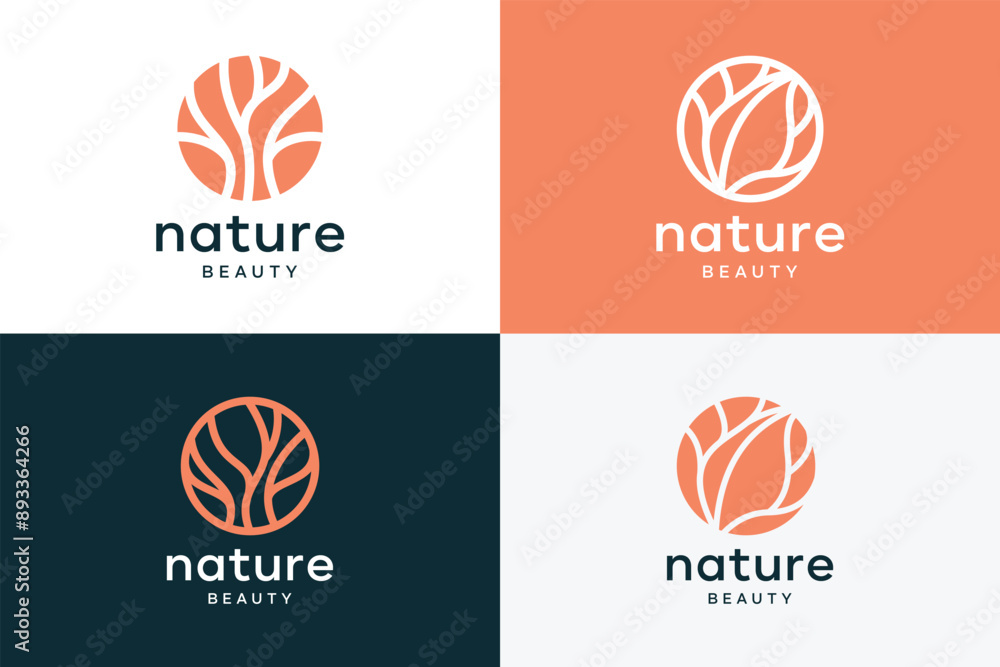 Mega set of collection High-quality Tree, plants and flower vector logo design template. Abstract leaf outline round icon Mega set of collection High-quality Tree, plants and flower vector logo design template. Abstract leaf outline round icon