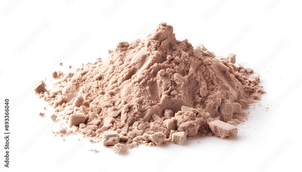 Pile of protein powder on white background Pile of protein powder on white background