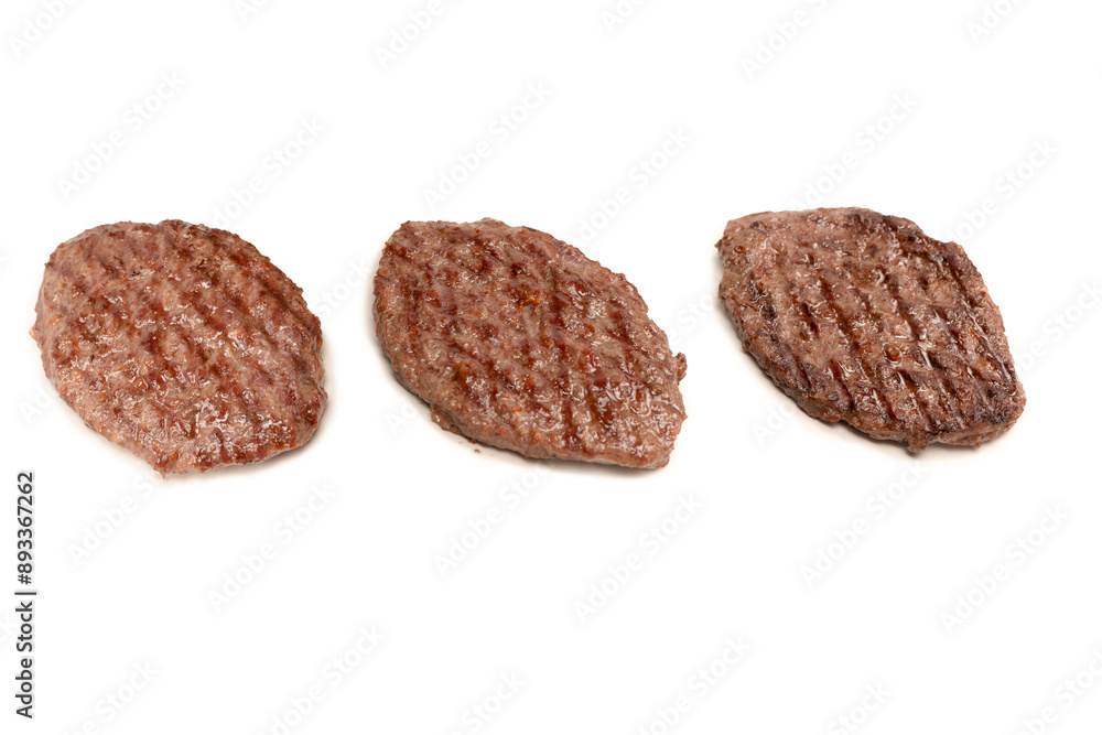 Cutlet with a minced beef isolated on a white background. Cutlet with a minced beef isolated on a white background.