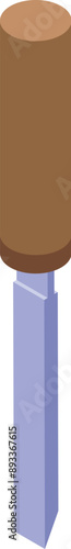 Sharp wood chisel with wooden handle for professional carpentry and joinery works