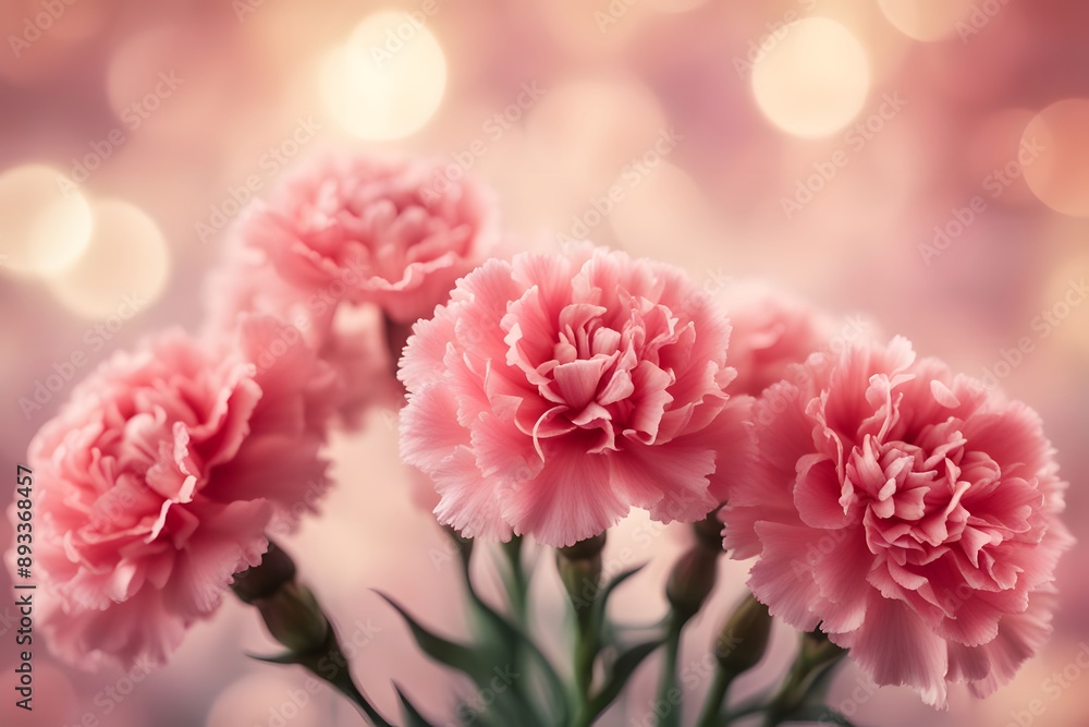 Carnation flowers bokeh background, AI Generated Carnation flowers bokeh background, AI Generated