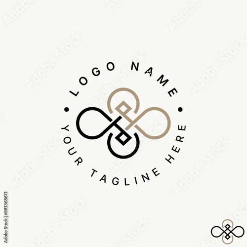 Logo design graphic concept creative abstract premium vector stock circle line art tile motif pattern luxury elegant. Related to textile vintage fancy