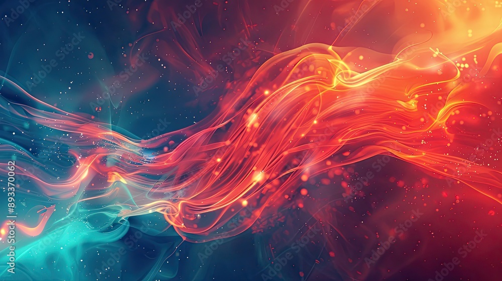Dynamic summer wallpaper with bold red and cyan hues featuring smooth shapes Dynamic summer wallpaper with bold red and cyan hues featuring smooth shapes