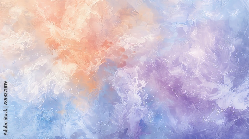 Fototapeta premium Peach lavender and blue strokes with misty overlays serene wallpaper