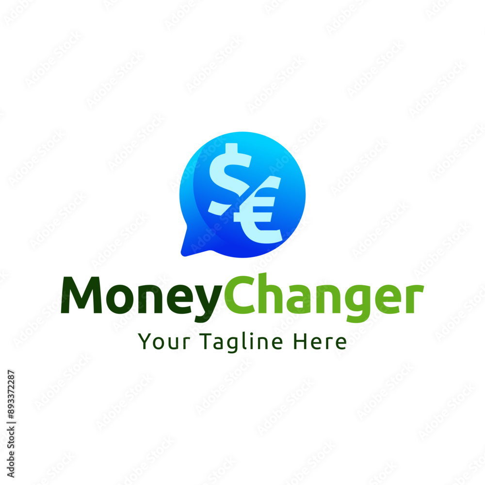 Obraz premium Money Changer Logo Template Design Vector