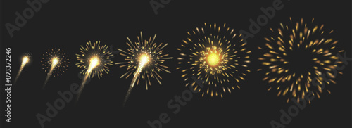 Fireworks animation on black background