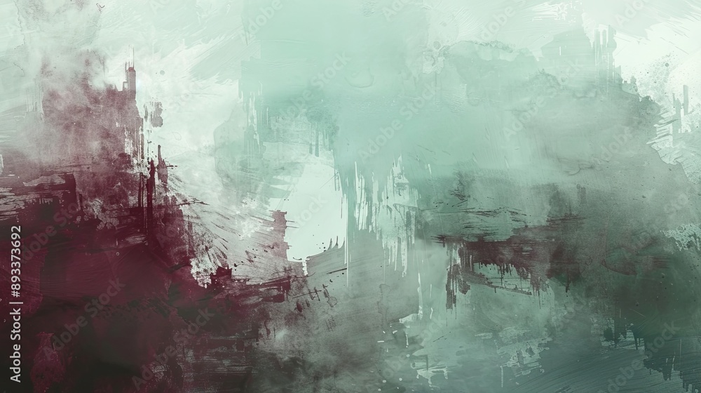 Abstract background with muted mint burgundy and ghostly forest impressions Abstract background with muted mint burgundy and ghostly forest impressions