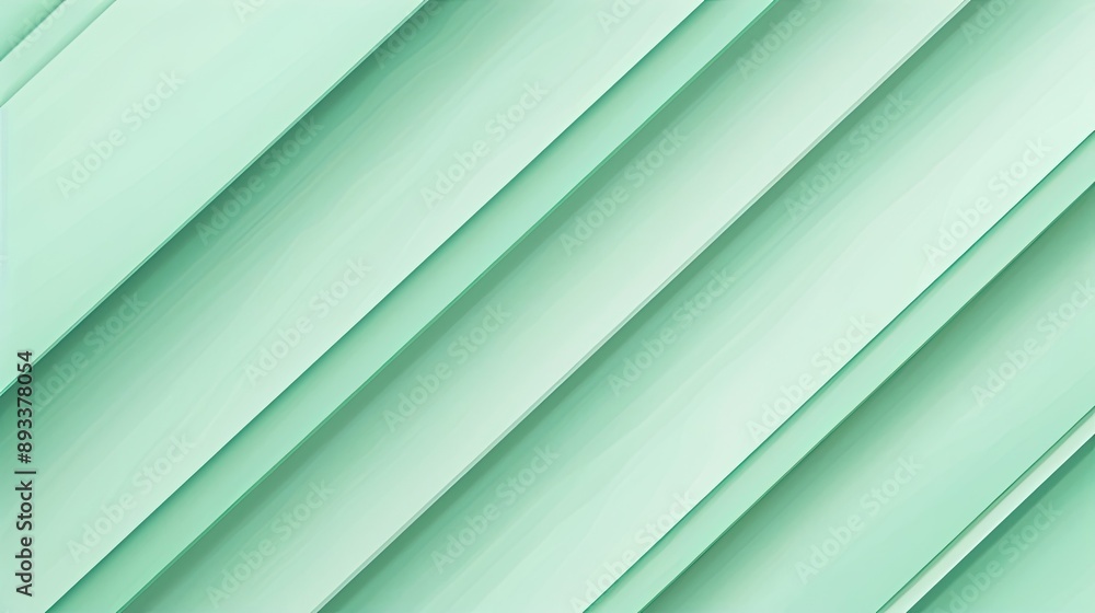 Fototapeta premium Mint green background with light diagonal stripes creating a fresh and calming wallpaper