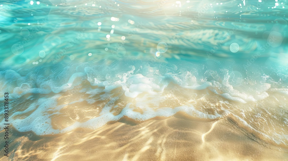 Dreamy abstract scene with sand meeting transparent blue water soft light wallpaper Dreamy abstract scene with sand meeting transparent blue water soft light wallpaper