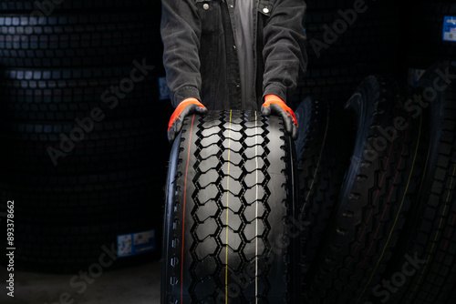 new commercial vehicle tires on a warehouse