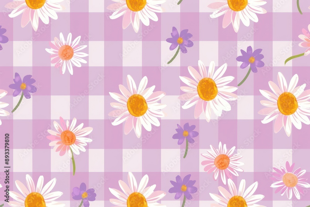 Obraz premium Background pattern asteraceae tablecloth.