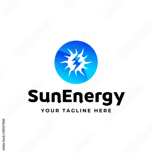 Solar Energy logo designs vector, Sun power logo