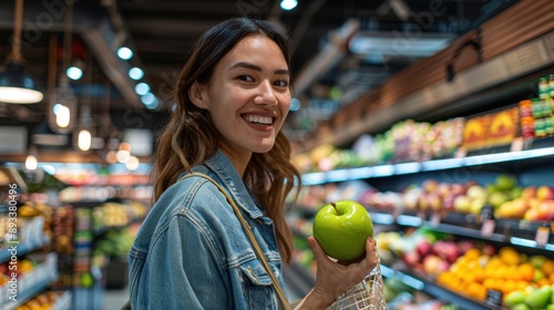 The Woman Holding Green Apple