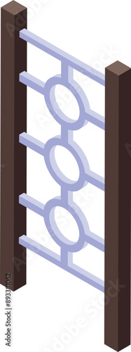 Isometric swedish wall bars icon representing fitness training and healthy lifestyle