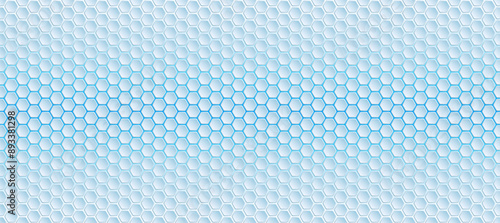 Seamless abstract background with blue hexagons. Art light pattern with color honeycomb. Modern cover for medicine or chemical, games projects.
