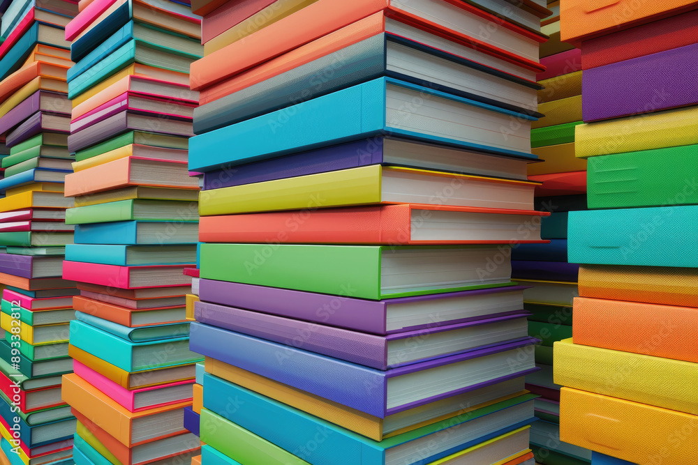 Close-up of a stack of colorful books Close-up of a stack of colorful books