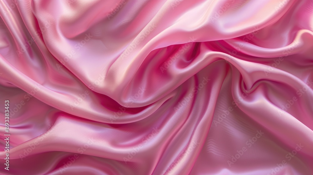 Fototapeta premium Soft pink silk texture with gentle folds for mockup and design