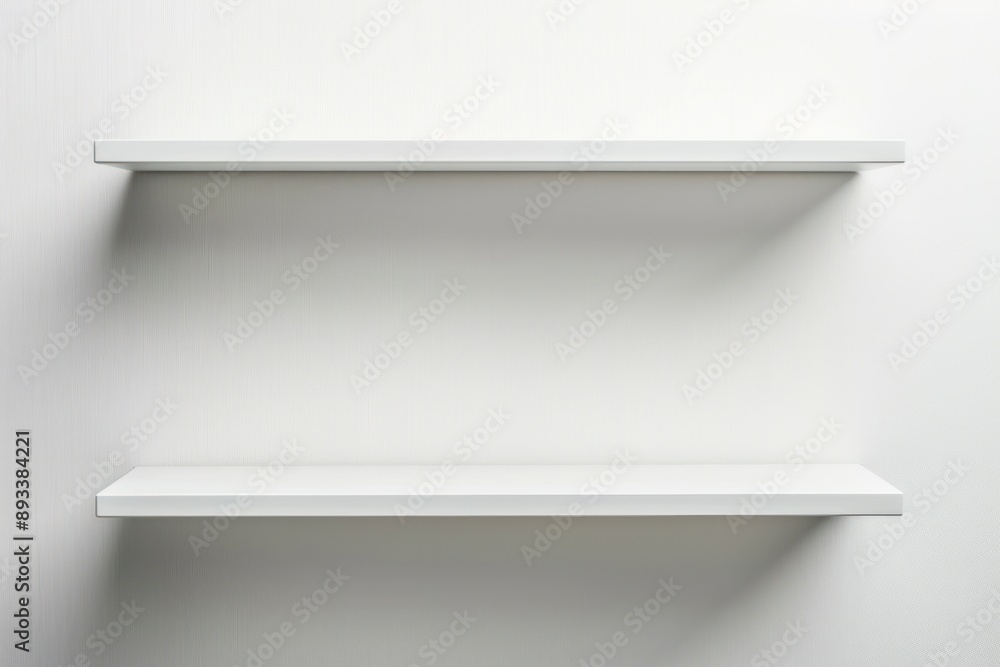 Empty wall shelves on white Empty wall shelves on white