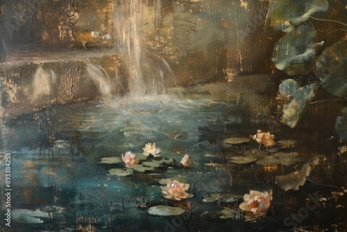 Fototapeta Naklejka Na Ścianę i Meble -  Water painting art outdoors.