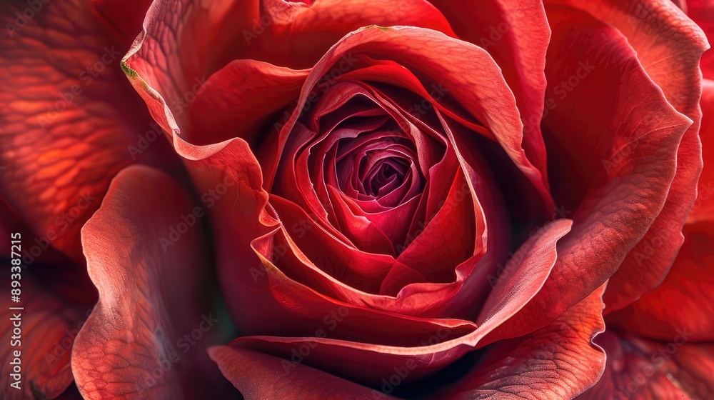 A close-up of a red rose's center, showing the intricate details of its petals. A close-up of a red rose's center, showing the intricate details of its petals.