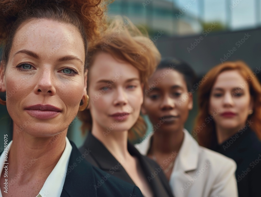 Obraz premium A group of women posing side by side