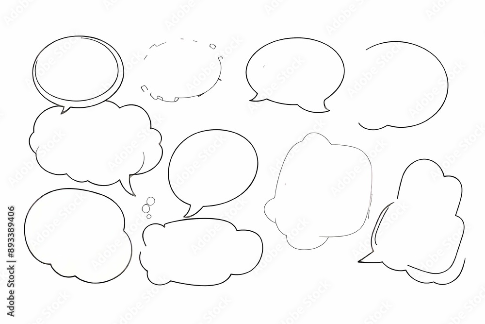 Minimalist speech bubble icon, line art chat balloon for apps and websites, isolated communication symbol, vector illustration Minimalist speech bubble icon, line art chat balloon for apps and websites, isolated communication symbol, vector illustration