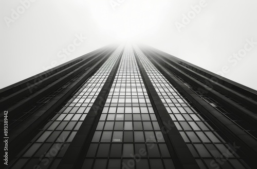 Skyscraper Facade in Black and White