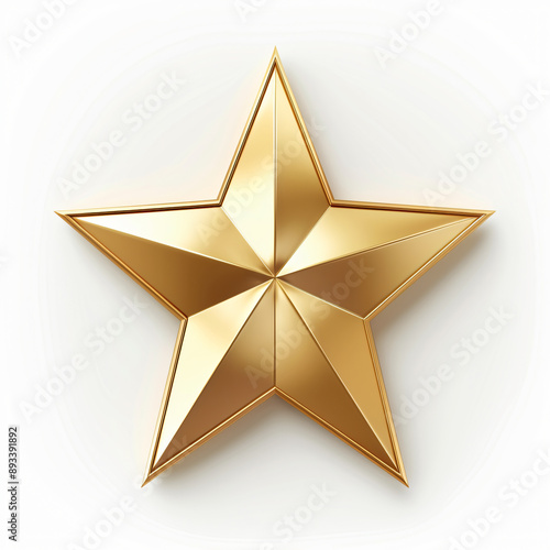 Shiny golden star with a three-dimensional appearance creating a luxurious and celebratory vibe perfect for awards and recognition themes with copy space text