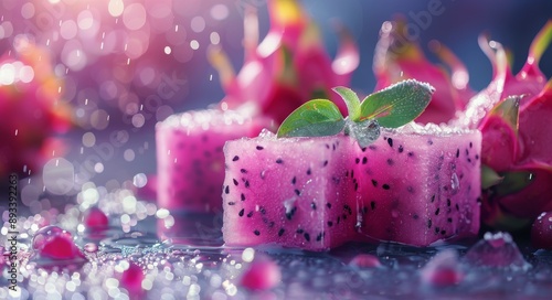 Dragon Fruit Ice Cubes