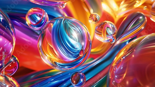 Mesmerizing Colorful Spheres A Stunning Display of Dynamic Swirls and Glossy Vibrance