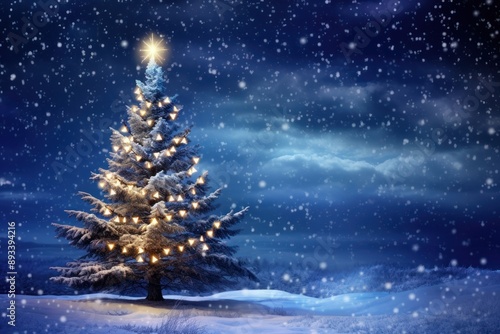 Wallpaper Mural Chirstmas tree snow christmas outdoors. Torontodigital.ca